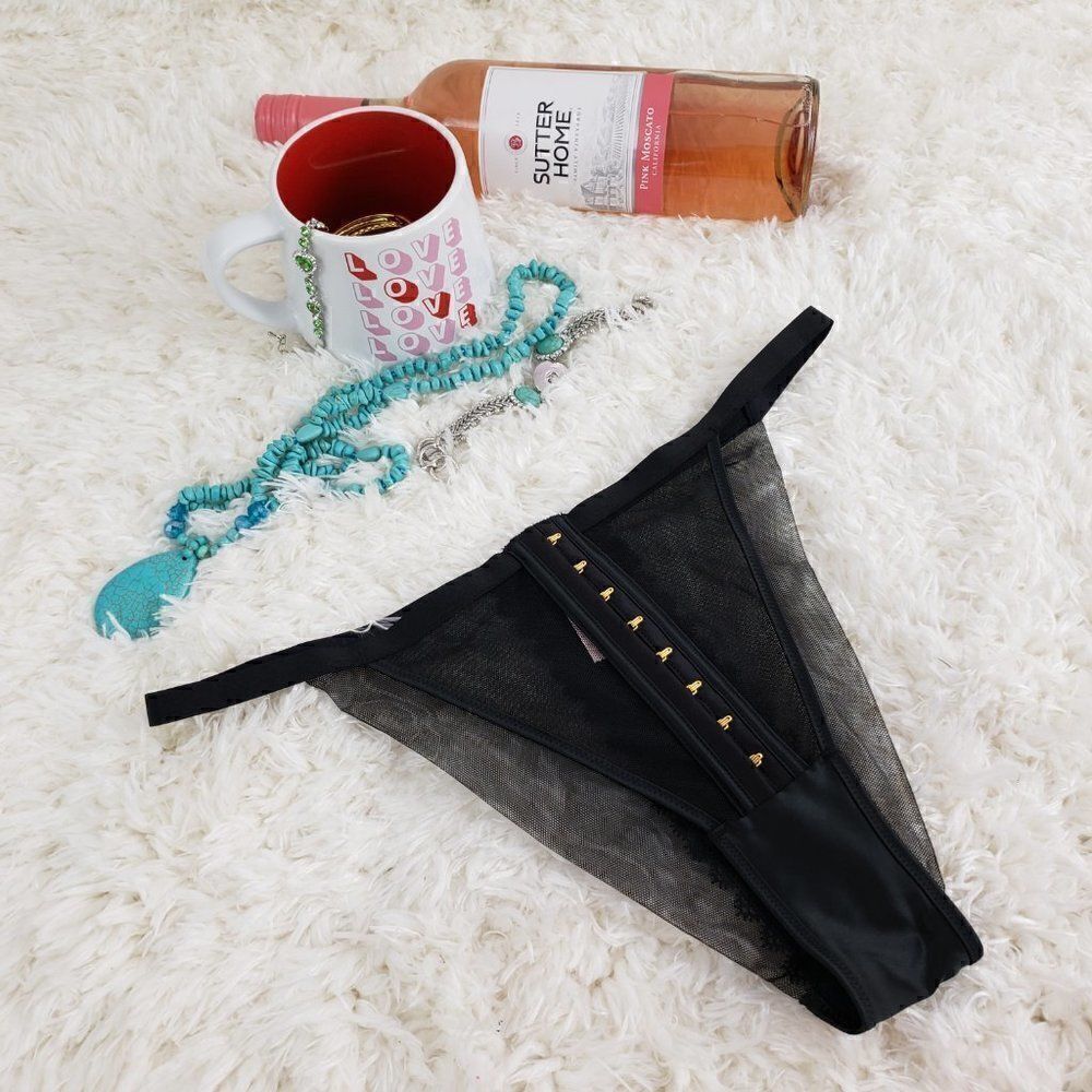 VS Black Mesh Velvet Hook & Eye Sexy BRAZILIAN